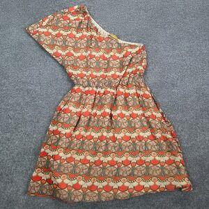 Alice + Olivia Womens Silk One Shoulder Geometric Mini Dress Summer XS?